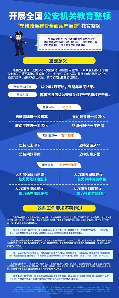 公安机关政法教育整顿宣传内容型展架