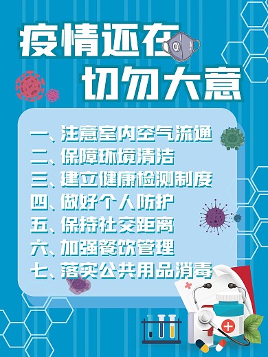 复工预防疫情还在切勿大意防疫海报