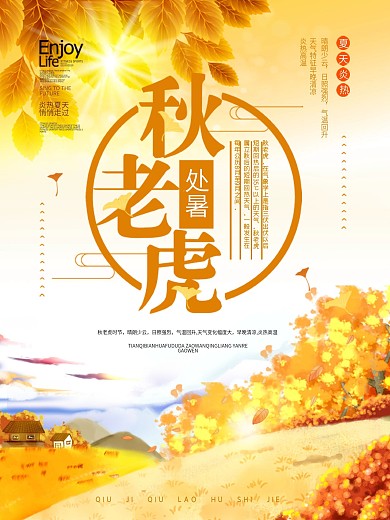 原创秋季秋老虎来袭海报