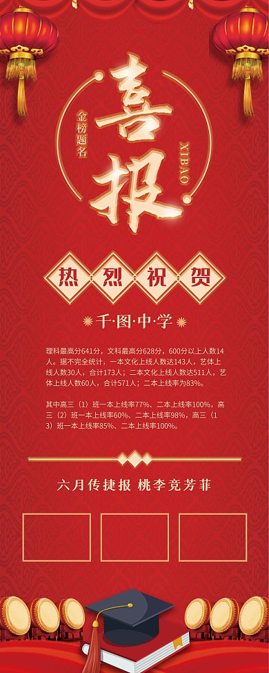 学校学子喜报内容展架