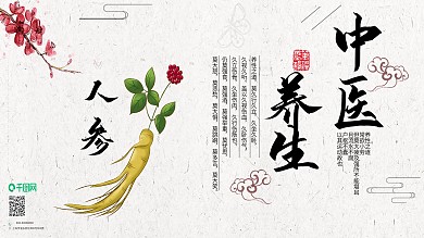 中医养生知识讲堂展板活动背景简约