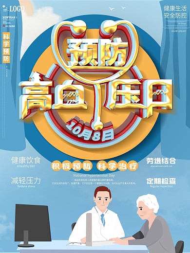 预防高血压宣传海报