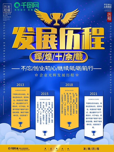 原创企业发展历程简约海报