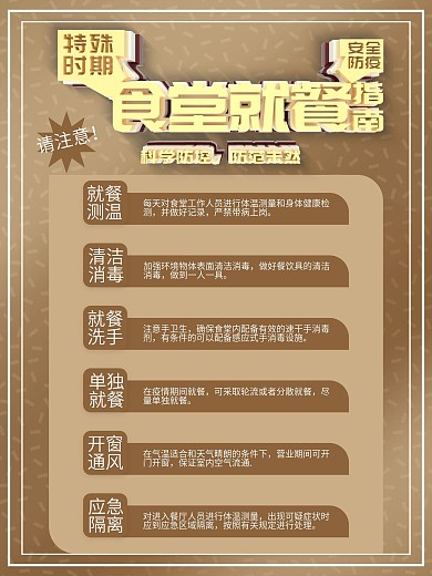 学校食堂疫情防控海报