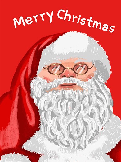 圣诞老人圣诞海报圣诞快乐圣诞插画