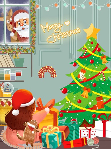 圣诞节收礼物海报