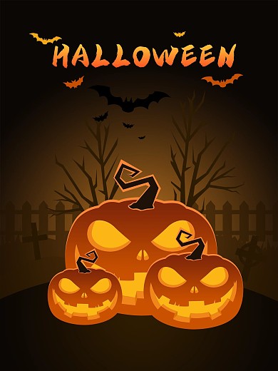 原创万圣节南瓜手绘海报