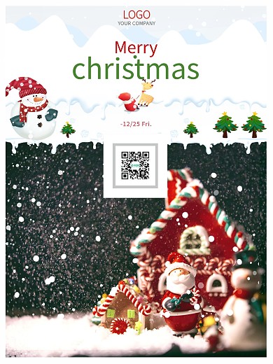 原创圣诞节日祝福模板海报