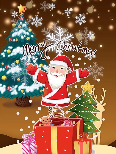 圣诞节节日海报圣诞礼物平安夜圣诞老人