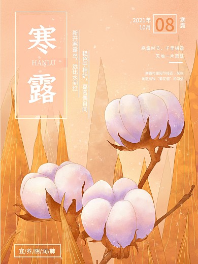 寒露传统二十四节气海报