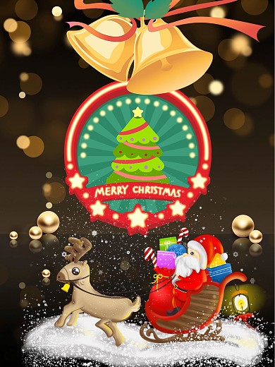 黑金圣诞节圣诞狂欢广告背景圣诞快乐