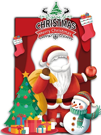 红色圣诞节拍照框