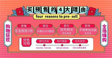 原创618预售步骤店铺公告通用海报