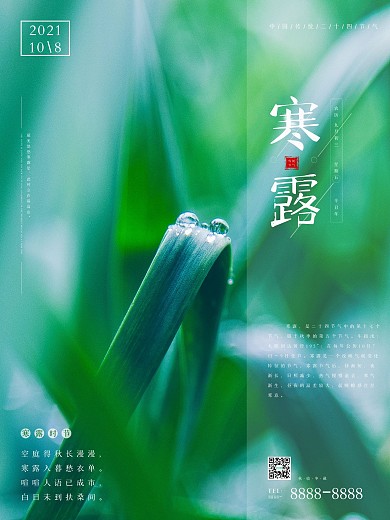 中国传统二十四节气寒露摄影图海报精选