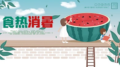 二十四节气大暑养生展板