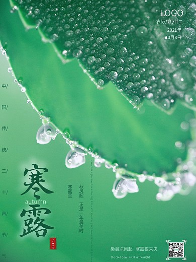 二十四节气之寒露简约海报