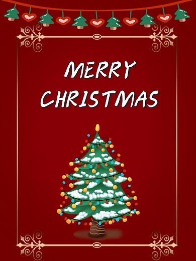 简约卡通圣诞节日背景壁纸海报