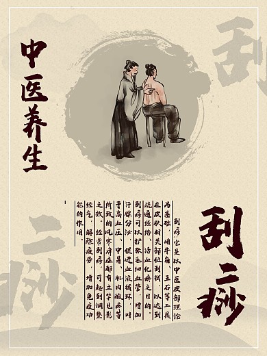 刮痧养生海报设计宣传