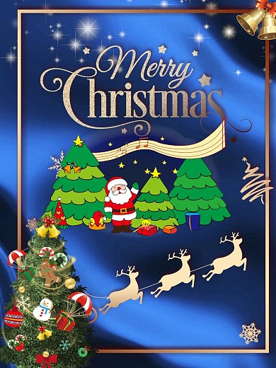圣诞节梦幻圣诞树边框背景圣诞快乐