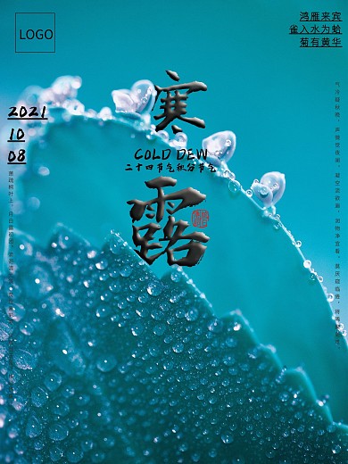 寒露二十四节气节气海报
