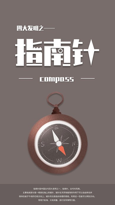 四大发明之指南针手机海报配图