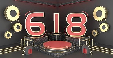 原创c4d618淘宝海报黑色背景黑金