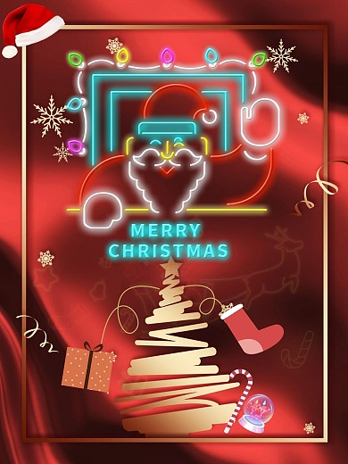 圣诞节霓虹灯效果