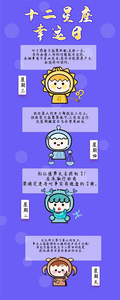 十二星座熊猫卡通可爱条漫长图