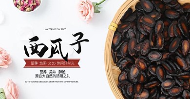 原创休闲西瓜子宣传海报模板