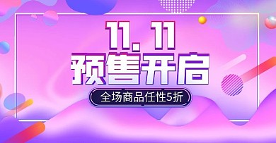 双11狂欢节简约风预售banner海报