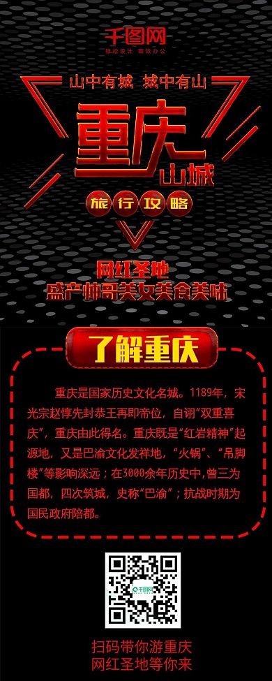 重庆旅行攻略旅游美食美味线路信息长图