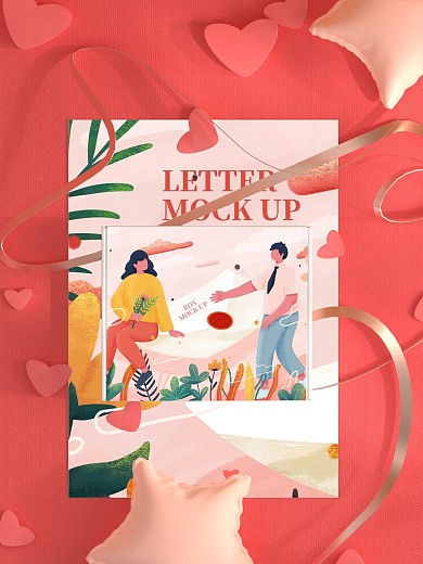 原创情人节浪漫场景套装样机