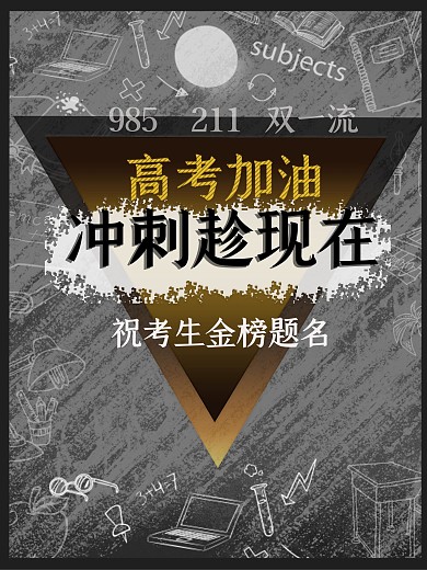 简约明确高考加油海报