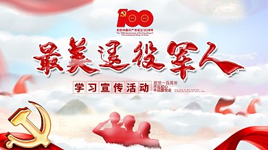简约大气党建100周年活动展板