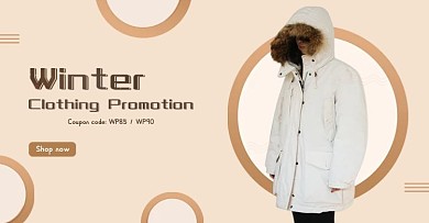 简约冬季服装促销国外海报设计banner