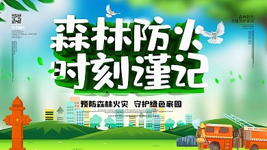 C4D森林消防展板