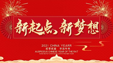 2020新起点新梦想企业展板