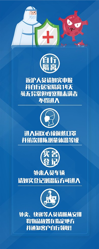 防疫社区园区四注意事项大字展架