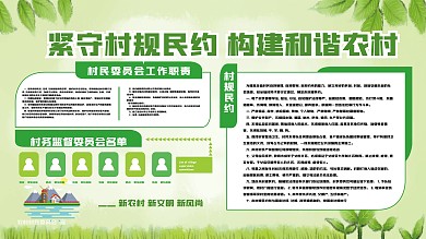 村规民约乡村振兴宣传展板