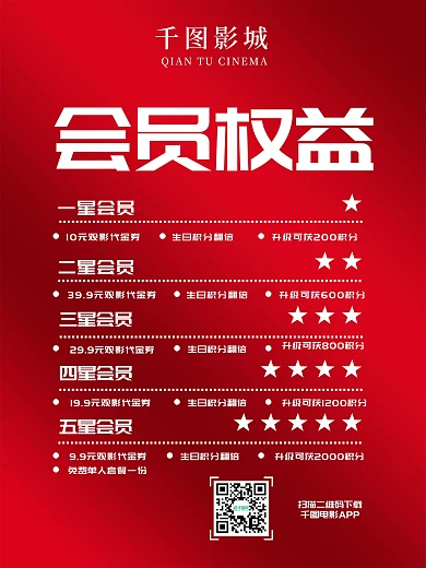 电影院会员权益活动海报