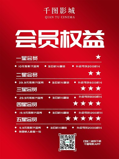 电影院会员权益活动海报