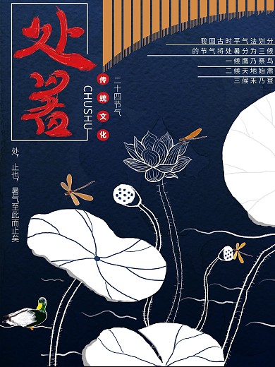 原创二十四节气手绘古风海报