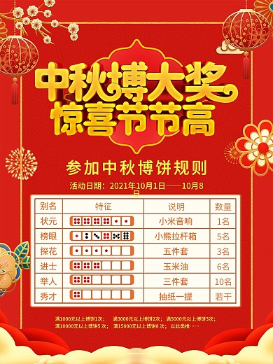 浓情中秋博饼宣传海报