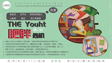 肥胖危机宣传展板