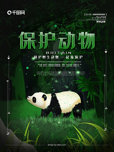 原创手绘保护动物萤灵之光唯美治愈系插画