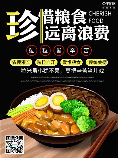 原创手绘食堂标语海报