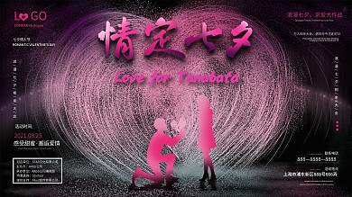 七夕相亲活动展板背景