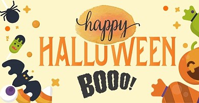 万圣节可爱小清新手绘促销活动banner