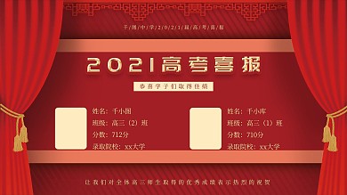 2021高考喜报展板