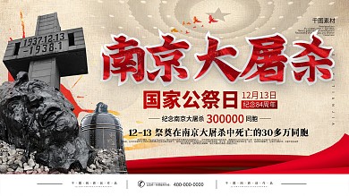 党建风南京大屠杀83周年宣传展板